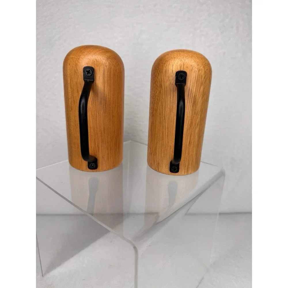 Wood Salt & Pepper Shakers Modern Bamboo Style NEW